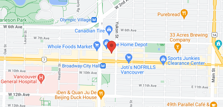 map of 430 W 8TH AVENUE